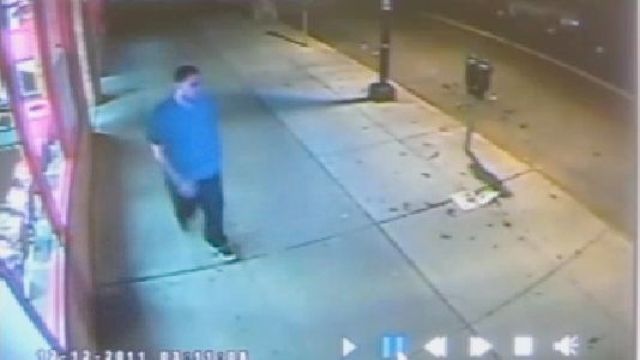 Surveillance video of the second suspect in the murder of Officer Figoski. 